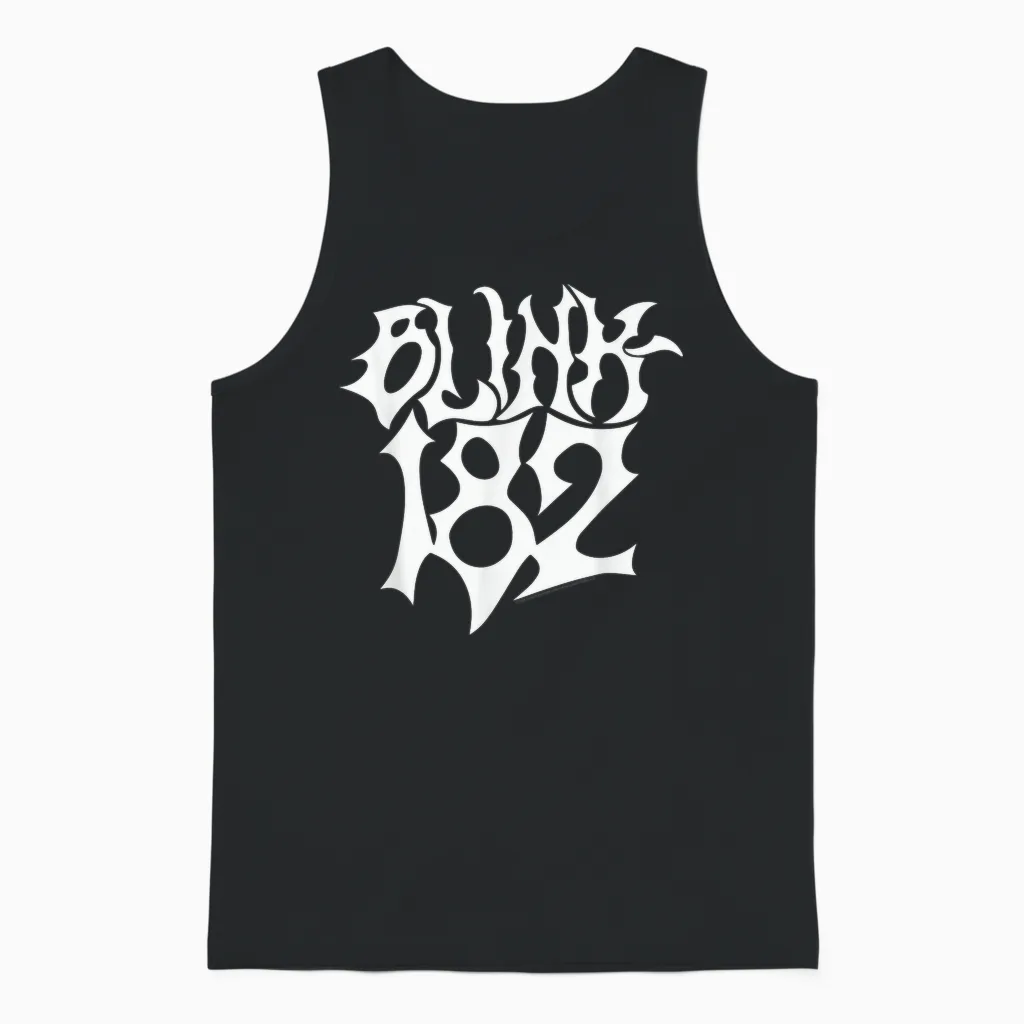 Blink 182 Gothic Logo Rock Music by Rock Off Unisex Tank Top in Black