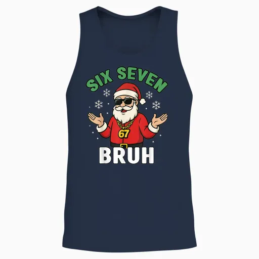 Six Seven 67 Christmas 6 7 Bruh Boys Kids 6-7 Meme Unisex Tank Top - Navy