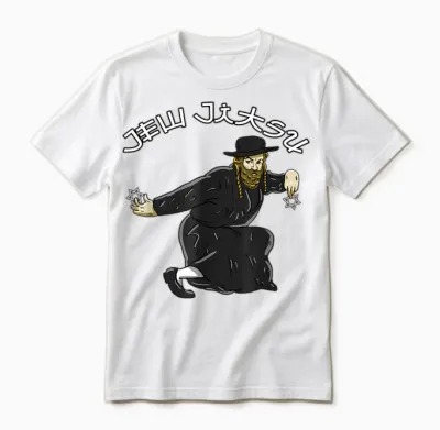 Jew Jitsu Karate Funny Hanukkah Jiu Jitsu Martial Arts Gift Unisex T-Shirt - White