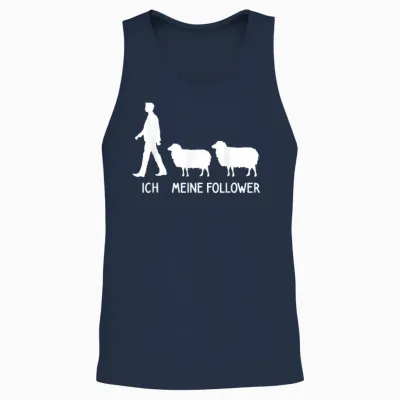 Lustiges Landwirt Bauer Schaf Hirte Sheep Kostüm Ich Meine Follower Sheep Breeder Lover Sheep Saying T-Shirt Black Small Eu Small Regular M Unisex Tank Top - Navy