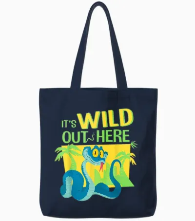 Disney Zootopia 2 Gary De'snake "it's Wild Out Here" Funny Tote Bags - Navy