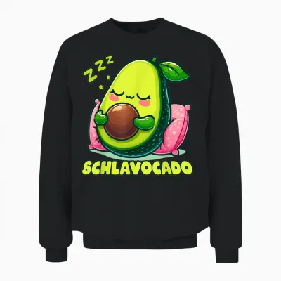 Official Sleep Shirt Avocado Sleep Unisex Sweatshirt - Black