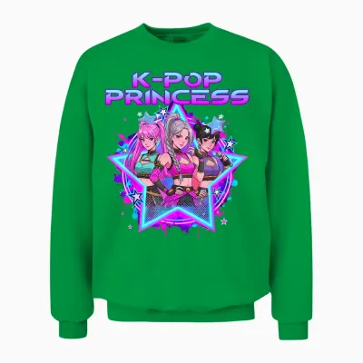 K-Pop Princess K Pop Kids Girls K-Pop Birthday Girl Kpop Unisex Sweatshirt - Irish Green