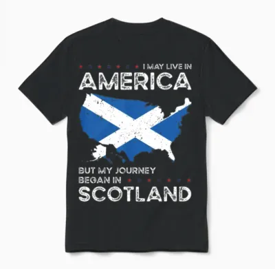 Born Scottish Scotland American Usa Citizenship Unisex T-Shirt - Black