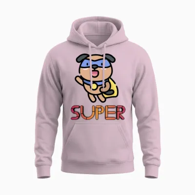 Super Dog Unisex Hoodie - Light Pink