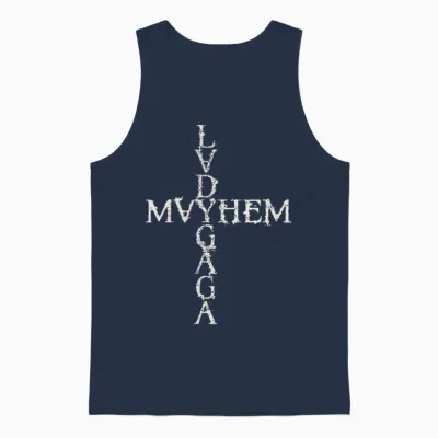 Official Lady Gaga Mayhem Cross Unisex Tank Top - Navy