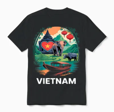 Vietnam Heart Love Unisex T-Shirt - Black