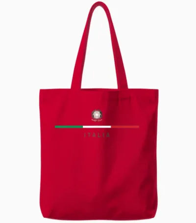 Italia National Flag Colors Italy Crest Logo Italian Roots Tote Bags - Red