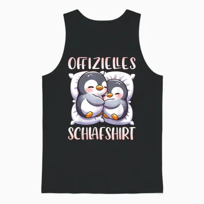 Official Sleep Shirt Penguin Pyjamas Girls Sleep T-Shirt, Black Unisex Tank Top - Black