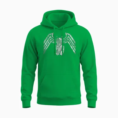 Marvel Venom Emblem White T-Shirt, Black Unisex Hoodie - Irish Green