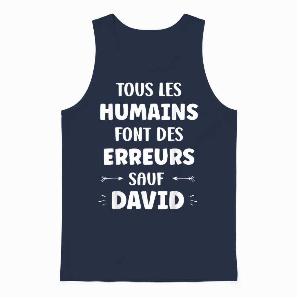 David Drole Funny Man Quote Funny Name David Unisex Tank Top in Navy