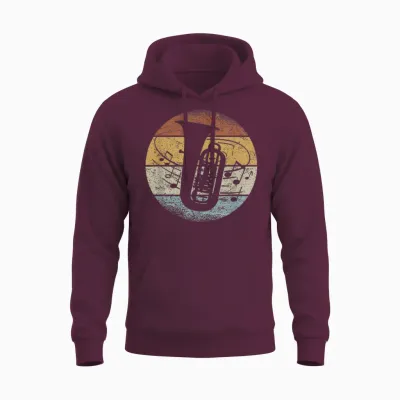 Tubist Orchester Musiker Noten Retro Tuba Unisex Hoodie - Maroon