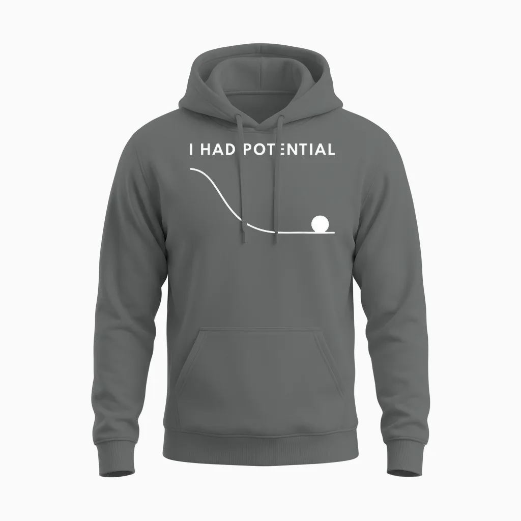 I Had Potential Funny Unisex Hoodie in Graphite Heather