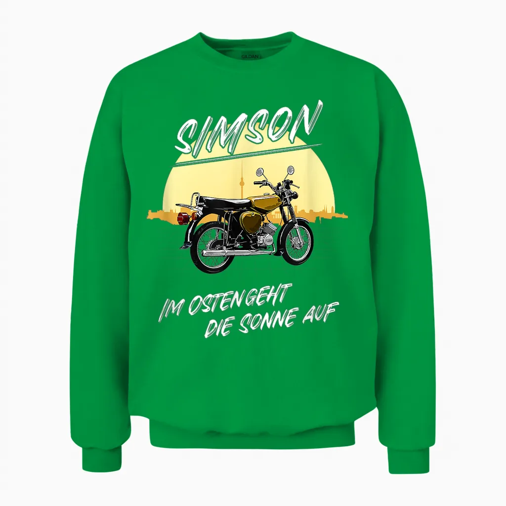 Simson Im Osten Geht Die Sonne Auf T-Shirt, Black Unisex Sweatshirt in Irish Green