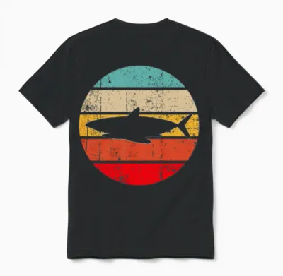 Shark Retro Unisex T-Shirt - Black