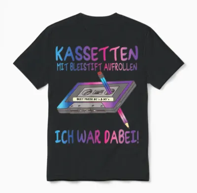 80s Party Outfit Men's 90s - Women's Retro Unisex T-Shirt - Black