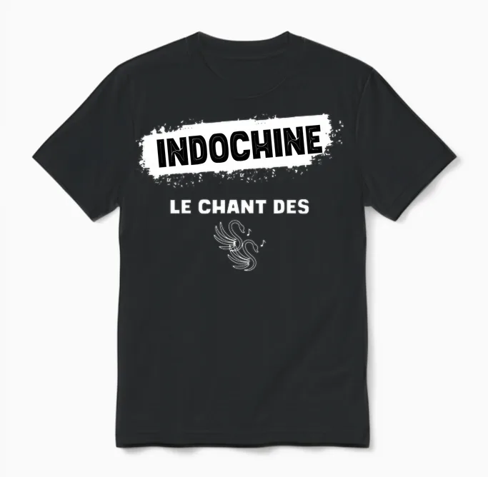 Indochine Swans Men Women and Children Long Sleeve, Black, S Unisex T-Shirt in Black