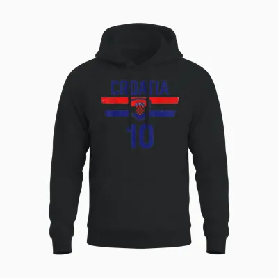 Croatia Tshirt Hrvatska Flag Zagreb Croatian Jersey Retro Unisex Hoodie - Black
