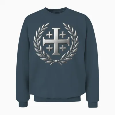 Croix De Jérusalem - Chrétien Catholique Unisex Sweatshirt - Dark Heather