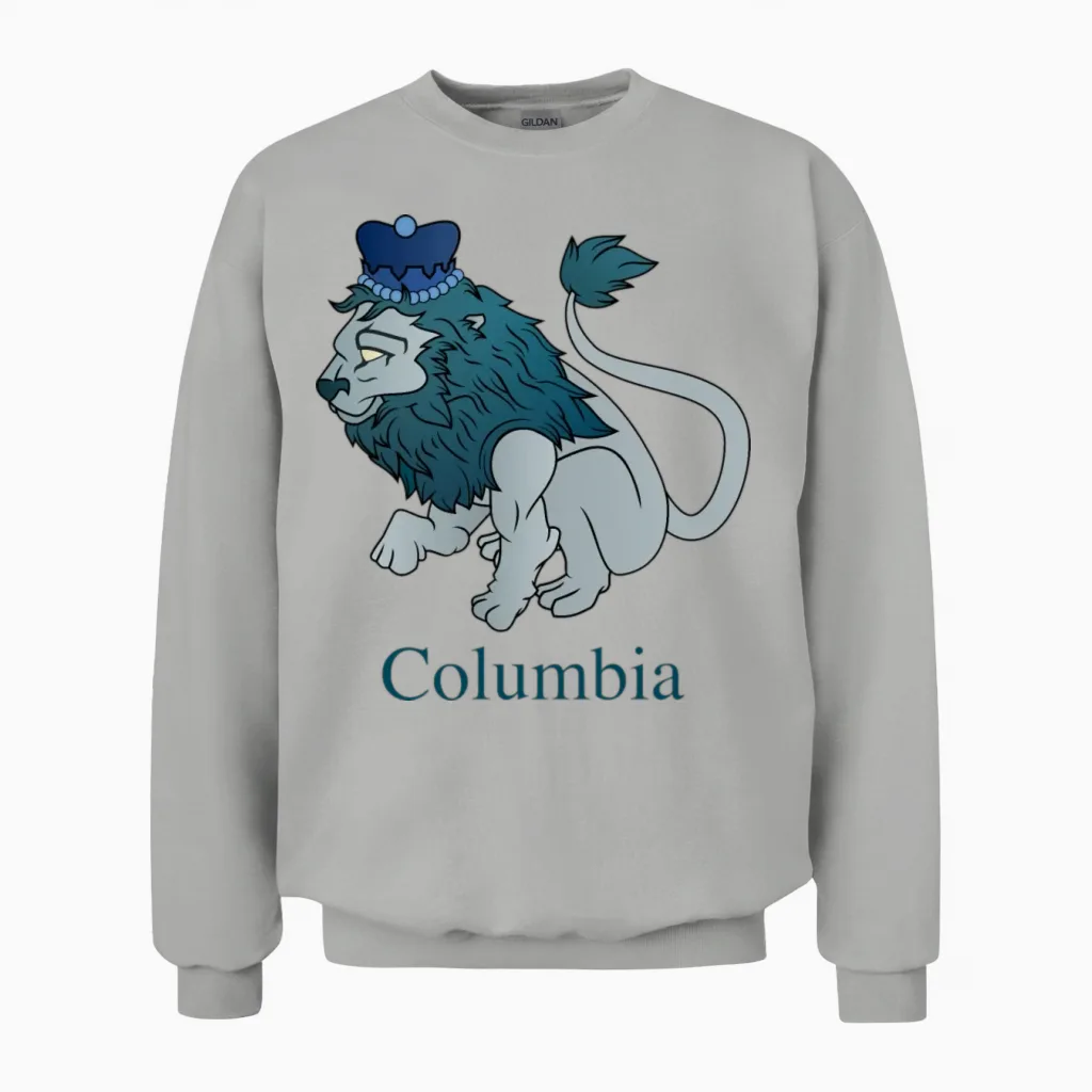 Columbia University Lion Wildlife Unisex Sweatshirt in Ash