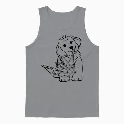 Dog Bagpipe Player Dog Lover Dog Bagpipe Musician Unisex Tank Top - Sport Grey