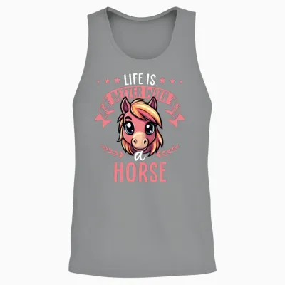 Life Is Better with a Horse - Sweet Horse Unisex Tank Top - Sport Grey