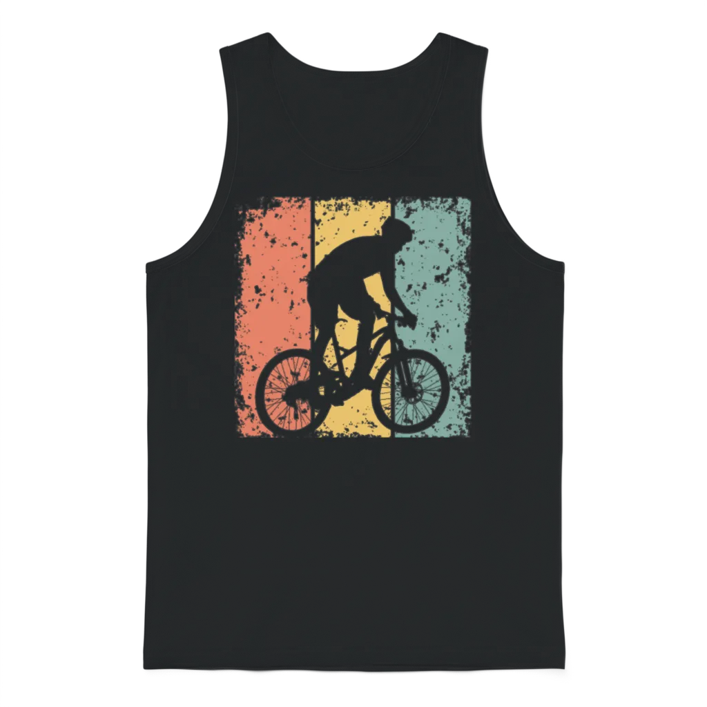 Biking Retro Unisex Tank Top - Black