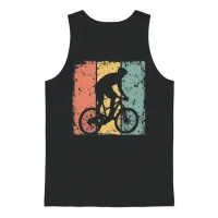 Biking Retro Unisex Tank Top - Black – 1