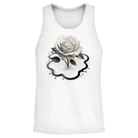Art Paint Puddle Rose Gd Unisex Tank Top - White – 2