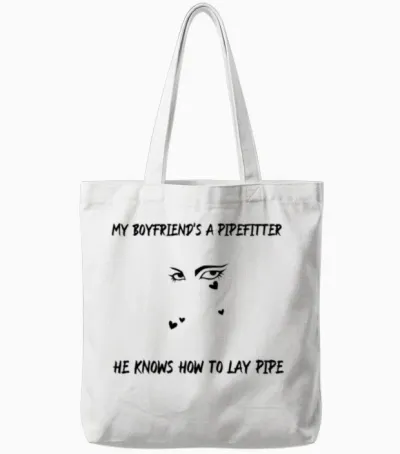 Pipefitter's Girlfriend Tote Bags - White
