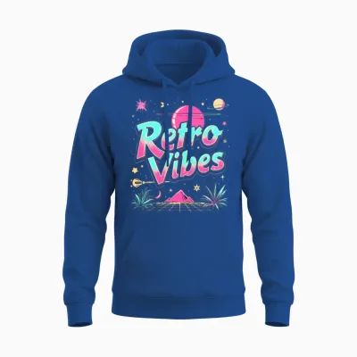 Retro Vibes Unisex Hoodie - Royal