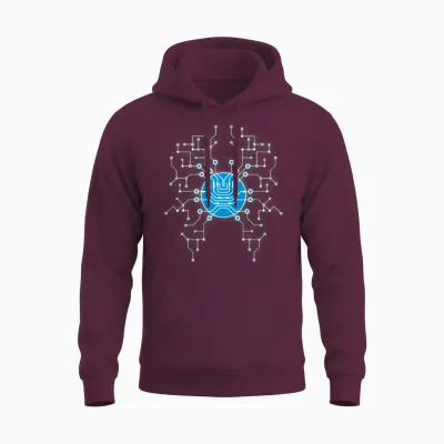 Cpu Data Circuit Computer Nerd Electrical Board Unisex Hoodie - Maroon