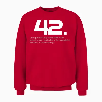 42 the Hitchhiker's Guide to the Galaxy Unisex Sweatshirt - Red