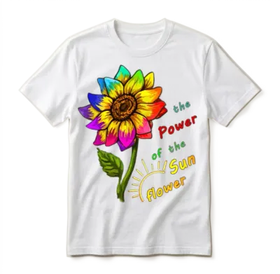 Sunflower Rainbow Unisex T-Shirt - White