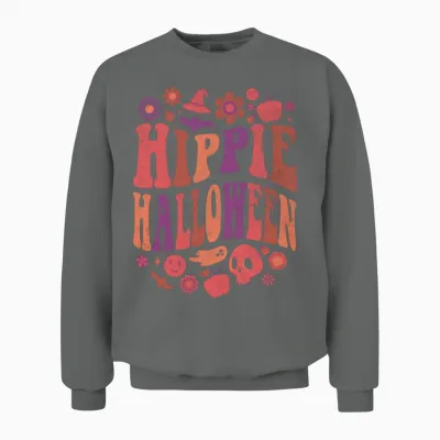 Retro Hippie Halloween Unisex Sweatshirt - Graphite Heather