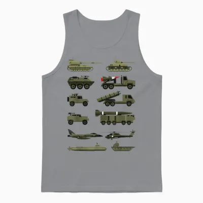 Military Vehicles, Military Boys and Girls Tank Lovers Unisex Tank Top - Sport Grey