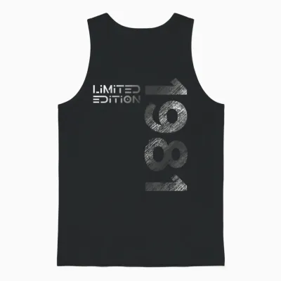 44th Birthday Limited Edition Vintage 1981 Man Woman Unisex Tank Top - Black