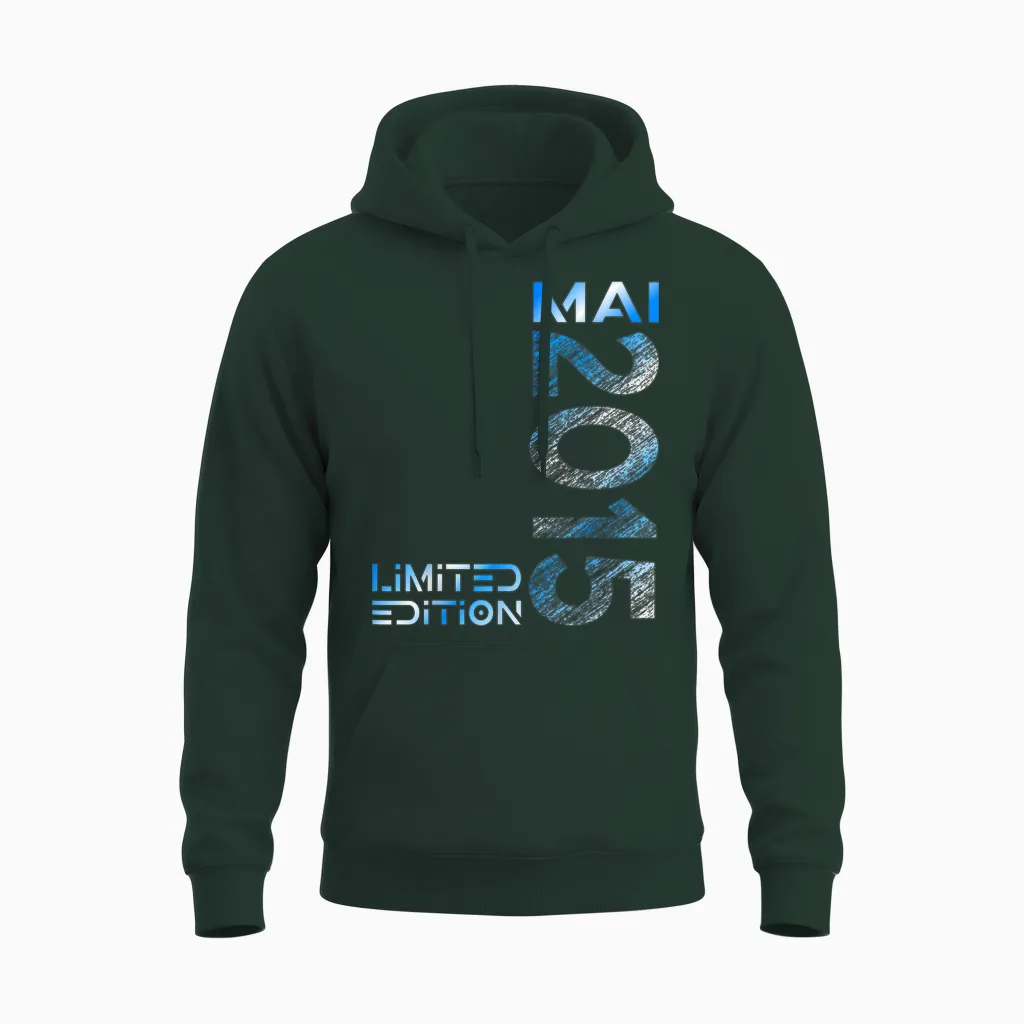 Limited Edition Mai 2015 Junge Mädchen 11. Geburtstag Unisex Hoodie in Forest