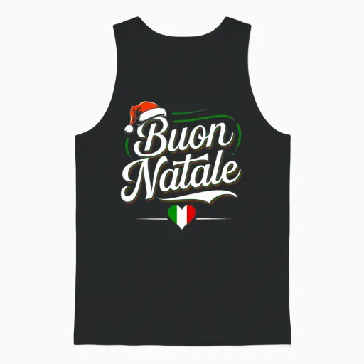 Buon Natale Italian Xmas Christmas Gift Unisex Tank Top in Black