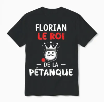Personalised Gift Man Name Florian Petanque Humour T-Shirt, Black, S Unisex T-Shirt - Black