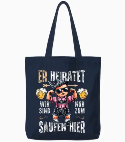 Junggesellenabschied Männer Jga T-Shirt Polterabend Poltern Tote Bags - Navy