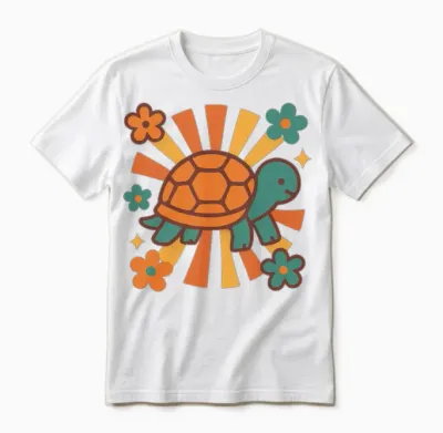 Retro Turtle Vibes Unisex T-Shirt - White