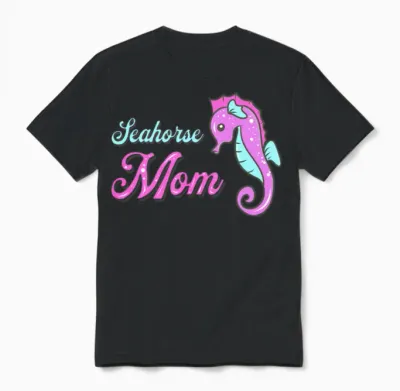 Awesome Seahorse Mom Marine Biologist Unisex T-Shirt - Black