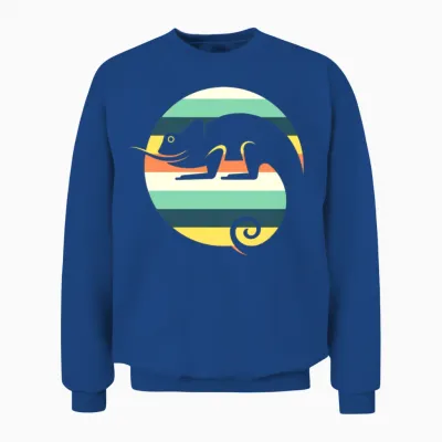 Vintage Retro Sunset Chameleon Unisex Sweatshirt - Royal