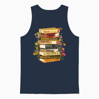Black History Month Black History Shirts Book Lover Teacher Unisex Tank Top - Navy