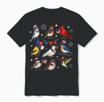 Usa 250th Anniversary Bird Patriotic American Bird 4th July Unisex T-Shirt - Black