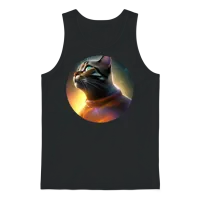 Funny Catstronaut Unisex Tank Top - Black – 1