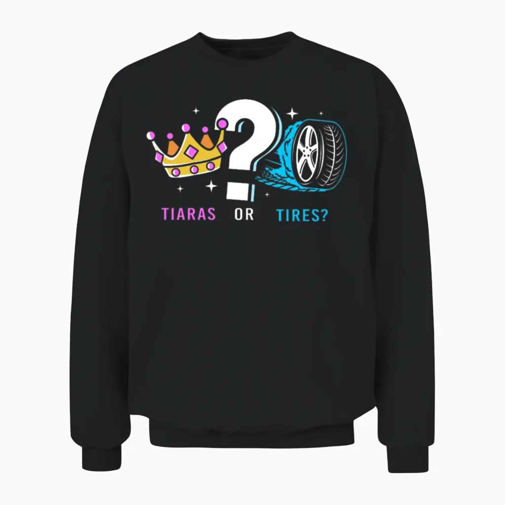 Gender Reveal Pregnancy Announcement Unisex Sweatshirt in Black