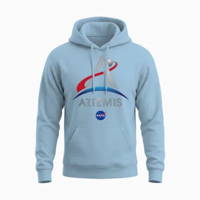 Nasa Artemis Mission Logo Unisex Hoodie - Light Blue