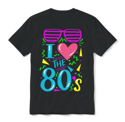 80s Retro Unisex T-Shirt - Black